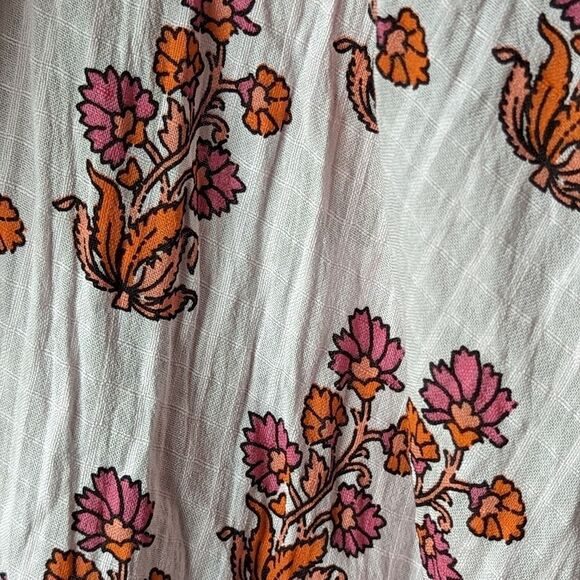 J Crew Soft Gauze Cotton Tiered Beach Pink Floral Ruffled Crinkle Dress sz S NWT - Picture 11 of 13